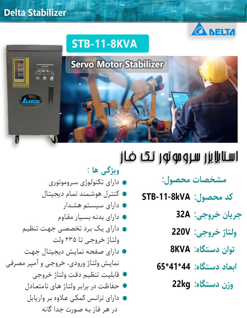 استابلایزر STB-11-8KVA دلتا 32 آمپر