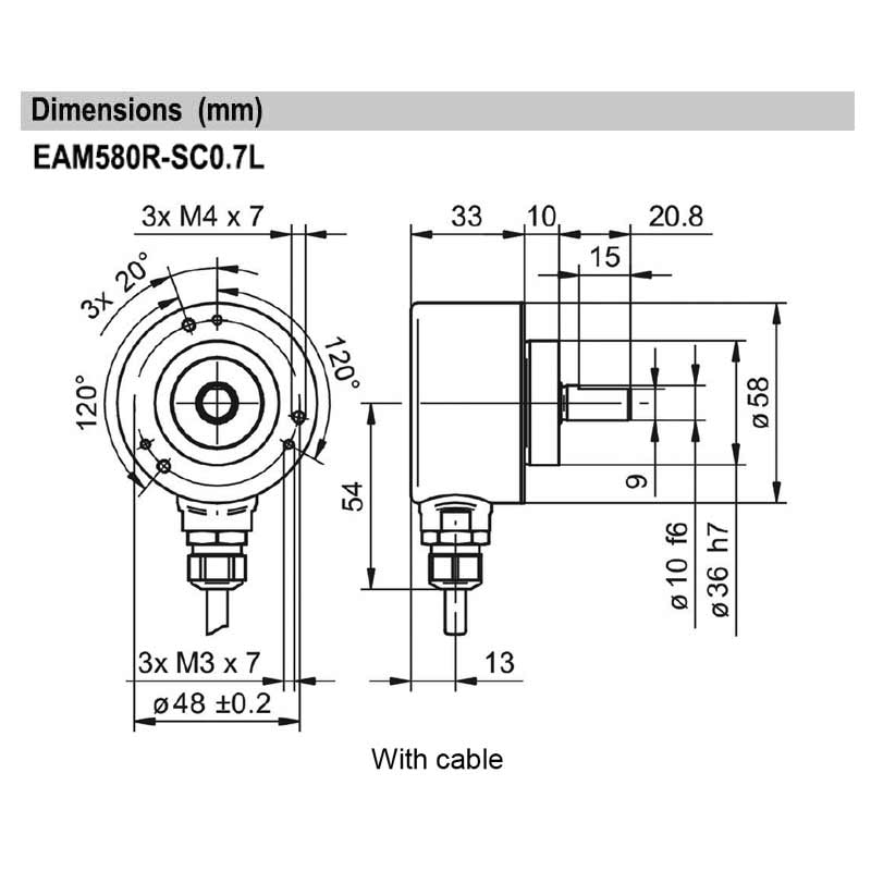 مشخصات فنی اینکودر مطلق آنالوگ EAM580R-SC0.7LC4.A3601.A